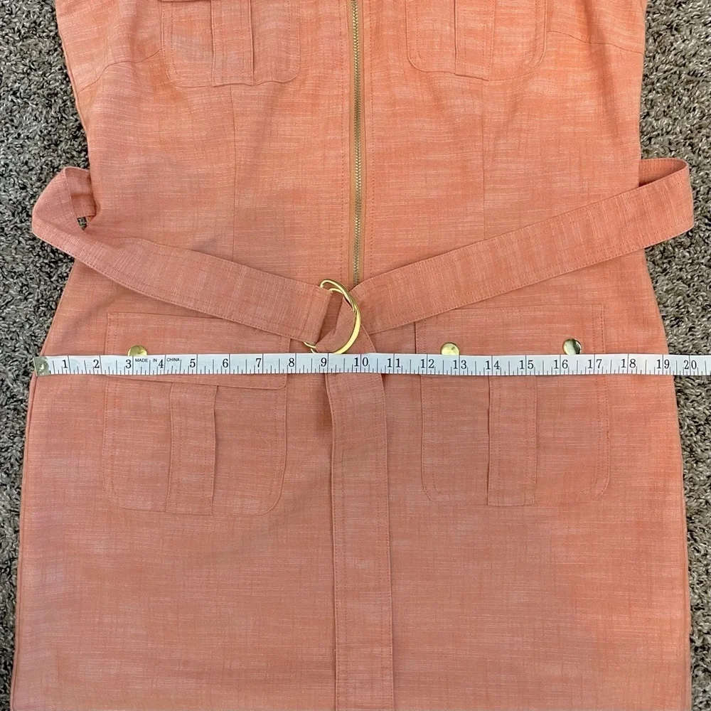 Sharagano New York Women’s Sleeveless Belted Shirt Dress Sz 10P - Picture 8 of 8